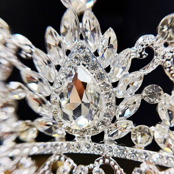 Silver Crown, Clear Crystal Tiara, Princess Tiara, Wedding Headband Bridal Tiara main image 6